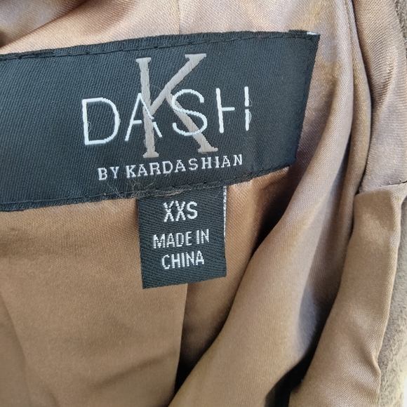 K Dash By Kardashian Brown Asymmetrical Suede Zip Up Vest Sz XXS - Picture 7 of 8